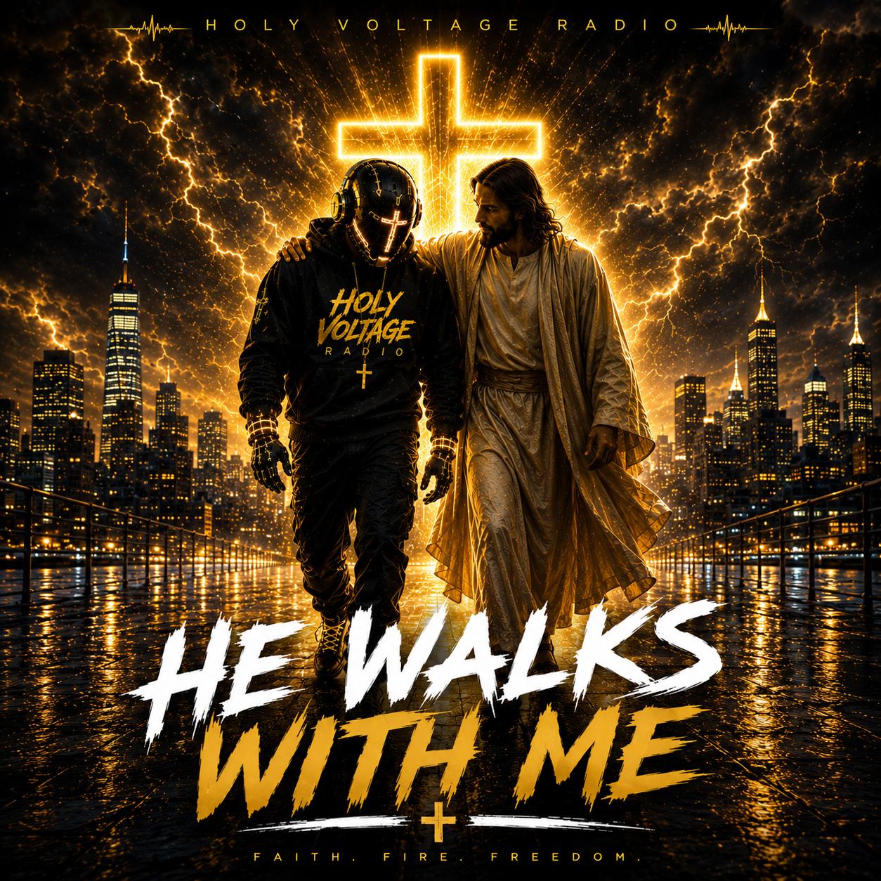He Walks With Me cover art by Holy Voltage Radio